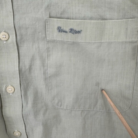 Nina Ricci Button Down Shirt Mens Large 100 Paris Seoul Green Long Sleeve VTG - Picture 6 of 10